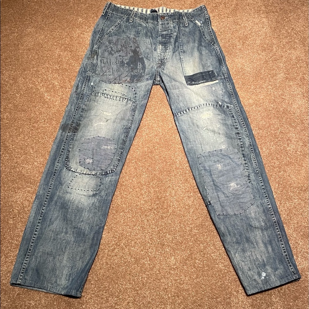 Ralph Lauren patchwork jeans 32x32 missing back pocket